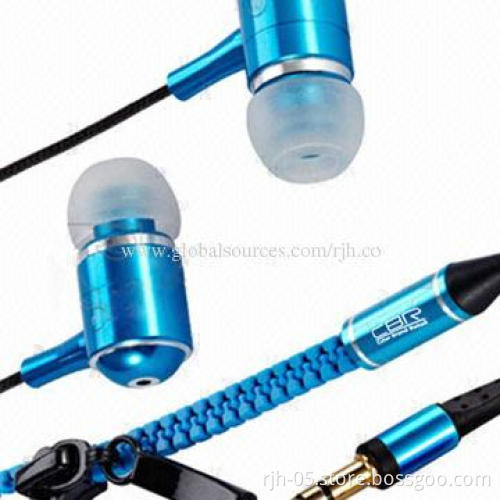 Zip Earbuds with Customers' Logo, 10mm Speaker